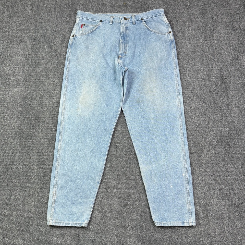 Vintage Bugle Boy Mens Relaxed Tapered Jeans 36x30 Light Wash 80s 90s Dad Denim